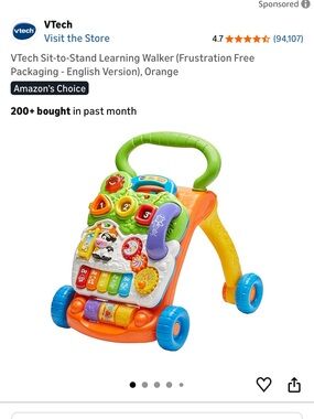VTechOrange Sit-to-Stand Learning Walker with Green Handle